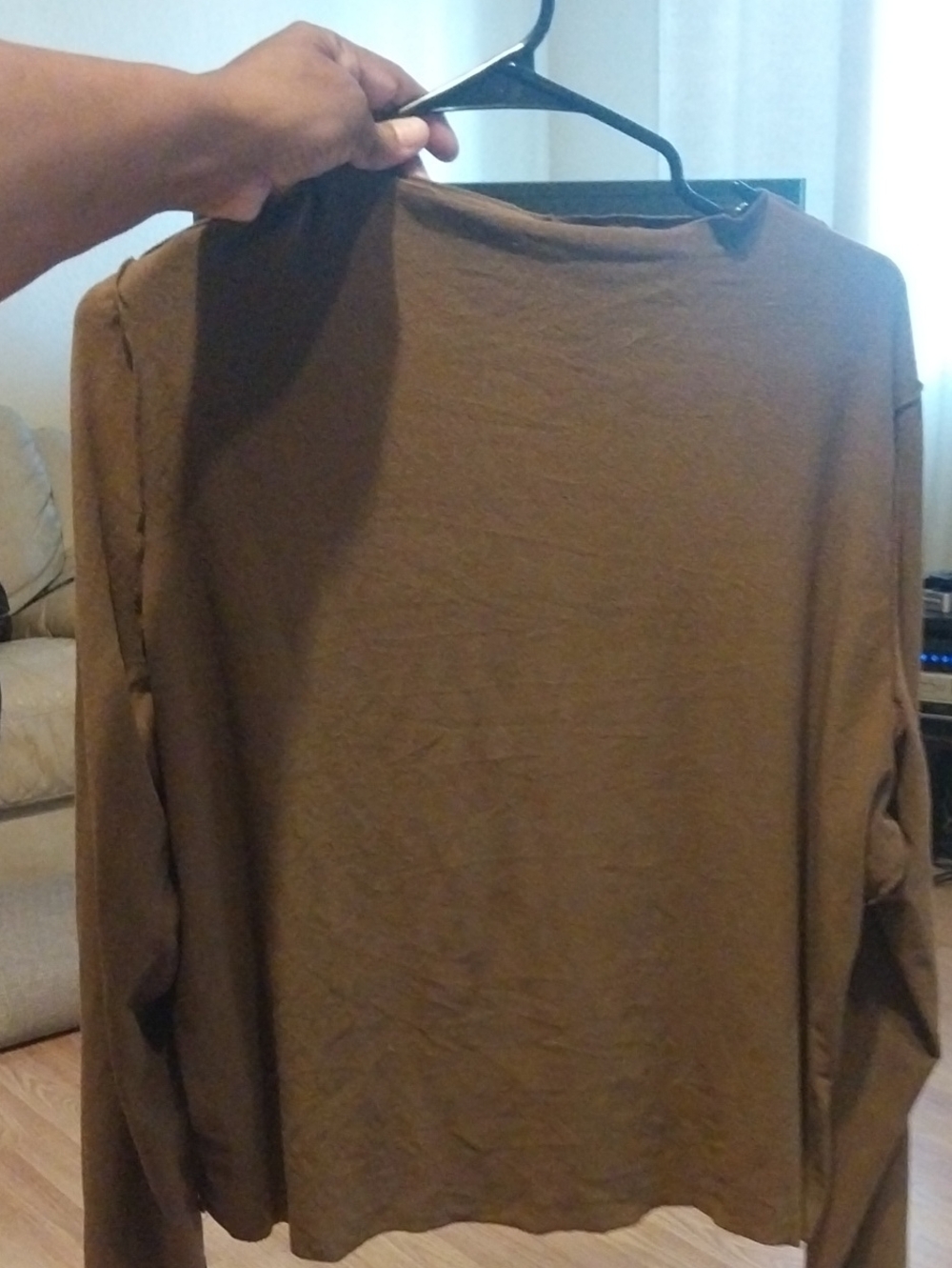 Dazy Plus Women's Brown Long-Sleeve Cropped Top -